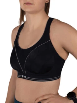 Shock Absorber Ultimate Run Sports Bra - Black/Silver -FREYA Shop braforme shock absorber ultimate run S5044 BSV 2s