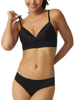 Sloggi ZERO Lace 2.0 Longline Bra - Black -FREYA Shop braforme sloggi lingerie zero lace 2.0 longline bralette 10207339 0004 full