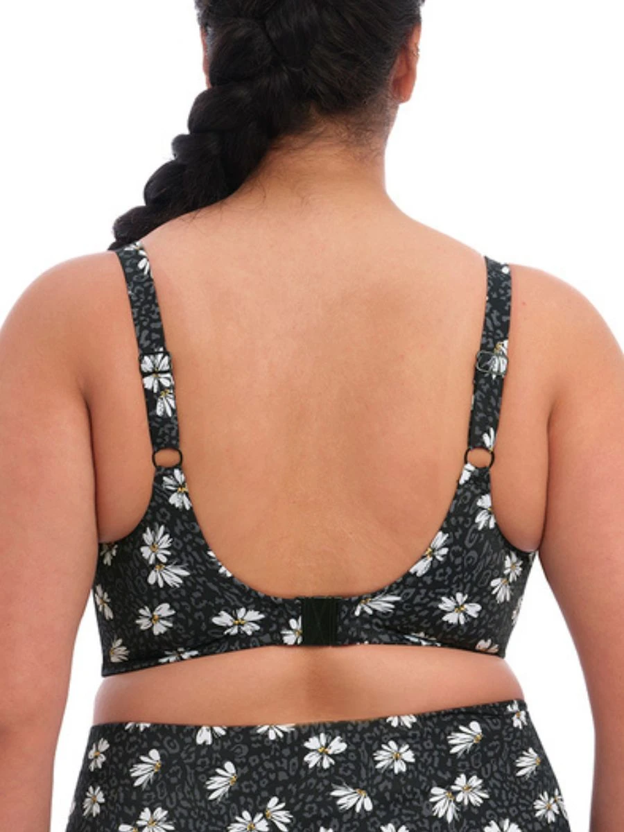 ELOMI Plain Sailing Plunge Bikini Top - Black Daisy 5 ELOMI Plain Sailing Plunge Bikini Top - Black Daisy - Image 3