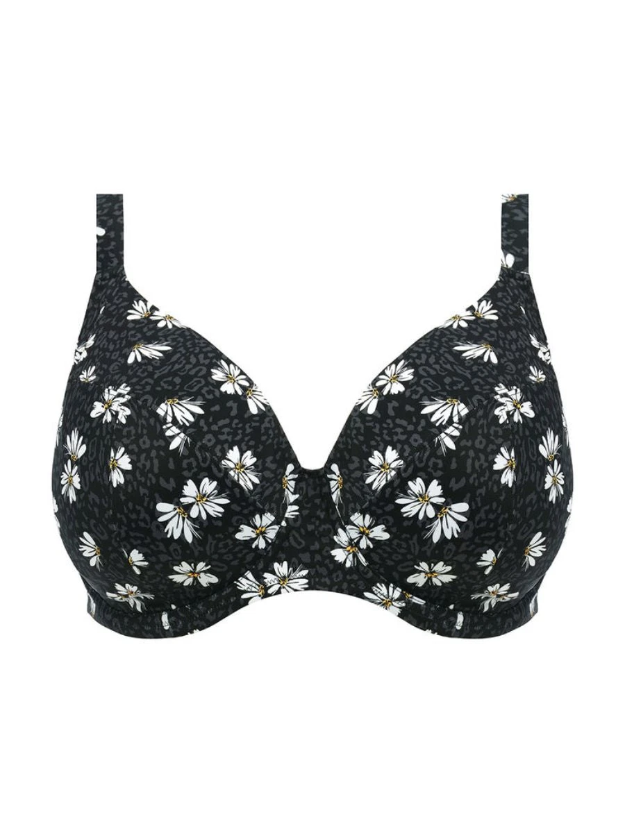ELOMI Plain Sailing Plunge Bikini Top - Black Daisy 6 ELOMI Plain Sailing Plunge Bikini Top - Black Daisy - Image 4
