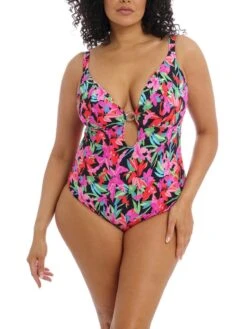 ELOMI Savaneta Non Wired Swimsuit - Black -FREYA Shop braforme swim elomi savaneta 801343 blk full
