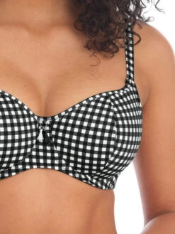 FREYA Check In Sweetheart Bikini Top - Monochrome -FREYA Shop braforme swimwear as201903 mom freya swim check in monochrome underwired sweetheart bikini top close