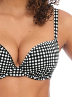FREYA Check In Bikini Top - Monochrome 9 FREYA Check In Bikini Top - Monochrome -FREYA Shop braforme swimwear as201908 mom freya swim check in monochrome underwired moulded bikini top close
