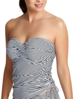 Panache Anya Stripe Bandeau Tankini - Black/White
