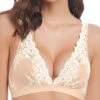 Wacoal Embrace Lace Soft Cup Bra - Naturally Nude/Ivory -FREYA Shop braforme wa852191 271 wacoal embrace lace nude soft cup bra f