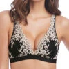 Wacoal Embrace Lace Soft Cup Bra - Black -FREYA Shop braforme wa852191 blk wacoal embrace lace black soft cup bra f