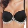 Wacoal Embrace Lace Contour Bra - Black -FREYA Shop braforme wa853191 blk wacoal lingerie embrace lace black uw contour bra f