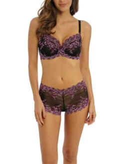 Wacoal Embrace Lace Underwire Bra - Black/ Berry Multi -FREYA Shop braforme wacoal embracalace 06511 92 full