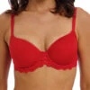 Wacoal Embrace Lace Contour Bra - Equestrian Red -FREYA Shop braforme wacoal embrace lace WA853191 623 f