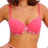 Wacoal Embrace Lace Contour Bra - Hot Pink/Multi -FREYA Shop braforme wacoal embrace lace WA853191 675 f