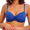 Wacoal Embrace Lace Contour Bra - Beaucoup Blue/Bellwether Blue -FREYA Shop braforme wacoal embrace lace beaucoup blue WA853191 475 f