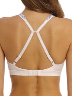 Wacoal Embrace Lace Soft Cup Bra - Pastel Parchment/Blue Multi -FREYA Shop braforme wacoal embrace 20lace 52191 177 back