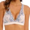 Wacoal Embrace Lace Soft Cup Bra - Pastel Parchment/Blue Multi -FREYA Shop braforme wacoal embrace 20lace 52191 177 front