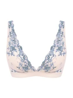 Wacoal Embrace Lace Soft Cup Bra - Pastel Parchment/Blue Multi -FREYA Shop braforme wacoal embrace 20lace 52191 177 plain