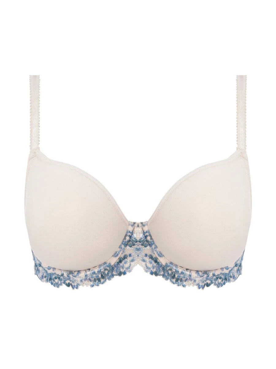Wacoal Embrace Lace Contour Bra - Pastel Parchment/Blue Multi 6 Wacoal Embrace Lace Contour Bra - Pastel Parchment/Blue Multi - Image 4