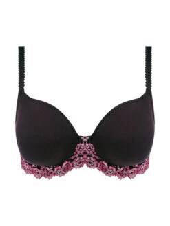 Wacoal Embrace Lace Contour Bra - Black/Berry Multi -FREYA Shop braforme wacoal embracelace 853191 992 plain