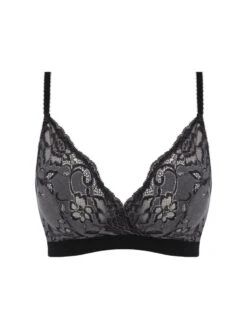 Wacoal Florilege Non-Wired Bralette - Black -FREYA Shop braforme wacoal florilege WE600703 BLK c