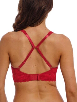 Wacoal Halo Lace Soft Cup Bra - Equestrian Red -FREYA Shop braforme wacoal halo lace WA811205 623 2b