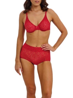 Wacoal Halo Lace Moulded Bra - Equestrian Red -FREYA Shop braforme wacoal halo lace WA851205 623 2f