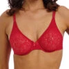 Wacoal Halo Lace Moulded Bra - Equestrian Red -FREYA Shop braforme wacoal halo lace WA851205 623 f
