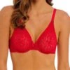 Wacoal Halo Lace Moulded Bra - Barbados Cherry -FREYA Shop braforme wacoal halo 20lace 851205 602 front