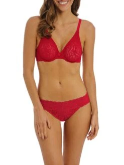 Wacoal Halo Lace Moulded Bra - Barbados Cherry -FREYA Shop braforme wacoal halo 20lace 851205 602 full 20body