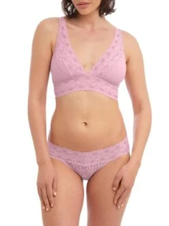 Wacoal Halo Lace Soft Cup Bra - Fragrant Lilac -FREYA Shop braforme wacoal lingerie bralette wa811205 fra full