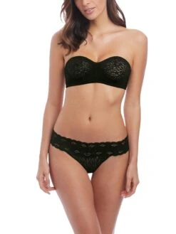 Wacoal Halo Lace Strapless Bra - Black -FREYA Shop braforme wacoal lingerie strapless wa854205 blk full