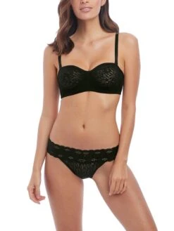 Wacoal Halo Lace Strapless Bra - Black -FREYA Shop braforme wacoal lingerie strapless wa854205 blk full1