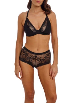Wacoal Sensu Lace Plunge Bra - Black -FREYA Shop braforme wacoal sensu lace WE601202 BLK 4f