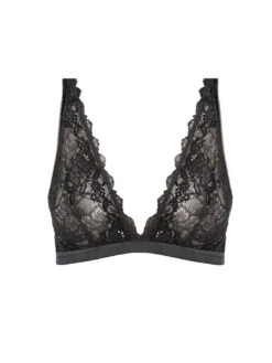 Wacoal Lace Perfection Non Wired Bralette - Charcoal -FREYA Shop braforme 20 20we135008 chl cut wacoal lingerie lace perfection charcoal bralette