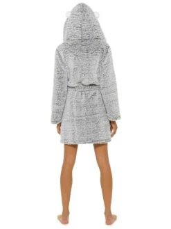 Sherpa Dressing Gown With Pom Pom Hood -FREYA Shop braforme 20nightwear 20dressing 20gown 20print 20 20ln1160 grey b 81a59f08 19ea 4f6c 93b9 47bb6b867178