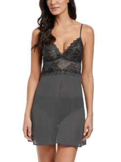 Wacoal Lace Perfection Chemise -FREYA Shop braforme 20we135009 chl primary wacoal lingerie lace perfection charcoal chemise f