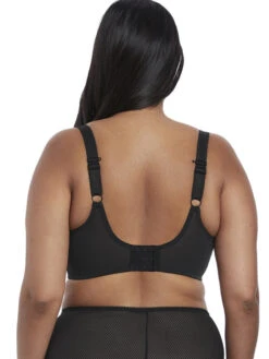 ELOMI Charley Stretch Plunge Bra - Black -FREYA Shop el4382 blk back elomi lingerie charley black underwired plunge bra stretch