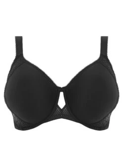 ELOMI Charley Moulded Spacer Bra - Black -FREYA Shop el4383 blk cut elomi lingerie charley black underwired bandless spacer moulded bra