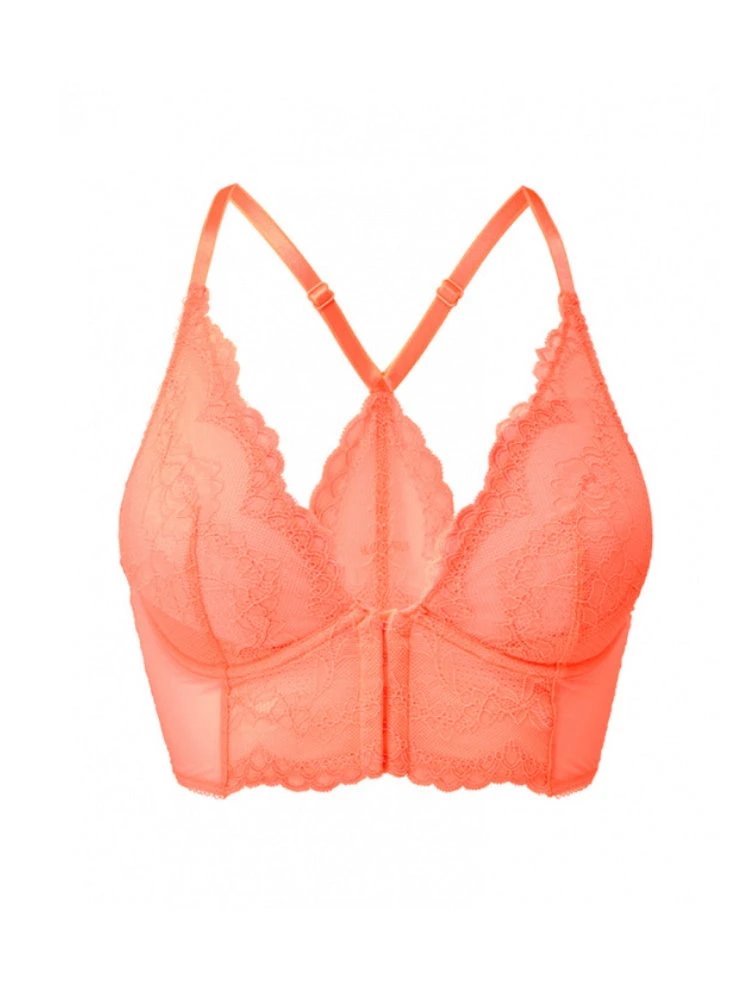 Gossard Superboost Lace Deep V Bralette - Neon Coral 6 Gossard Superboost Lace Deep V Bralette - Neon Coral - Image 4