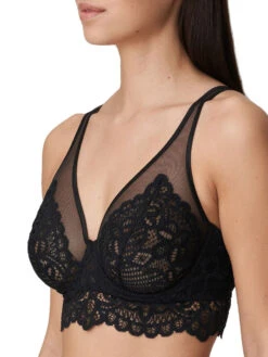 Twist First Night Longline Plunge Bra - Black -FREYA Shop primadonna twist lingerie underwired bra first night 0141886 black fs
