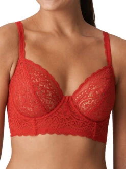 Twist "I Do" Deep Plunge Longline Bra - Scarlet