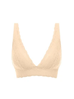 Wacoal Halo Lace Soft Cup Bra - Nude -FREYA Shop wa811205 nue cut wacoal lingerie halo lace nude soft cup non wire bra