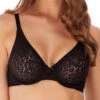Wacoal Halo Lace Moulded Bra - Black -FREYA Shop wa851205 blk primary wacoal lingerie halo lace black moulded underwire bra