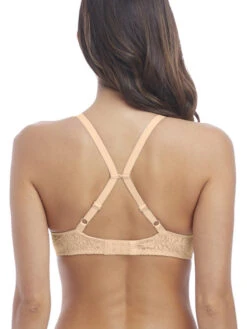 Wacoal Halo Lace Moulded Bra - Nude -FREYA Shop wa851205 nue back wacoal lingerie halo lace naturally nude moulded underwired bra