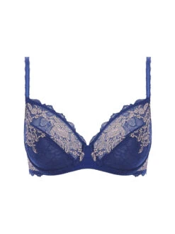 Wacoal Lace Perfection Average Wire Bra - Sapphire -FREYA Shop we135002 sar cut wacoal lace perfection sapphire average wire bra