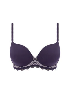 Wacoal Lace Perfection Contour Bra - Evening Blue -FREYA Shop we135004 eve cut wacoal lingerie lace perfection evening blue contour bra